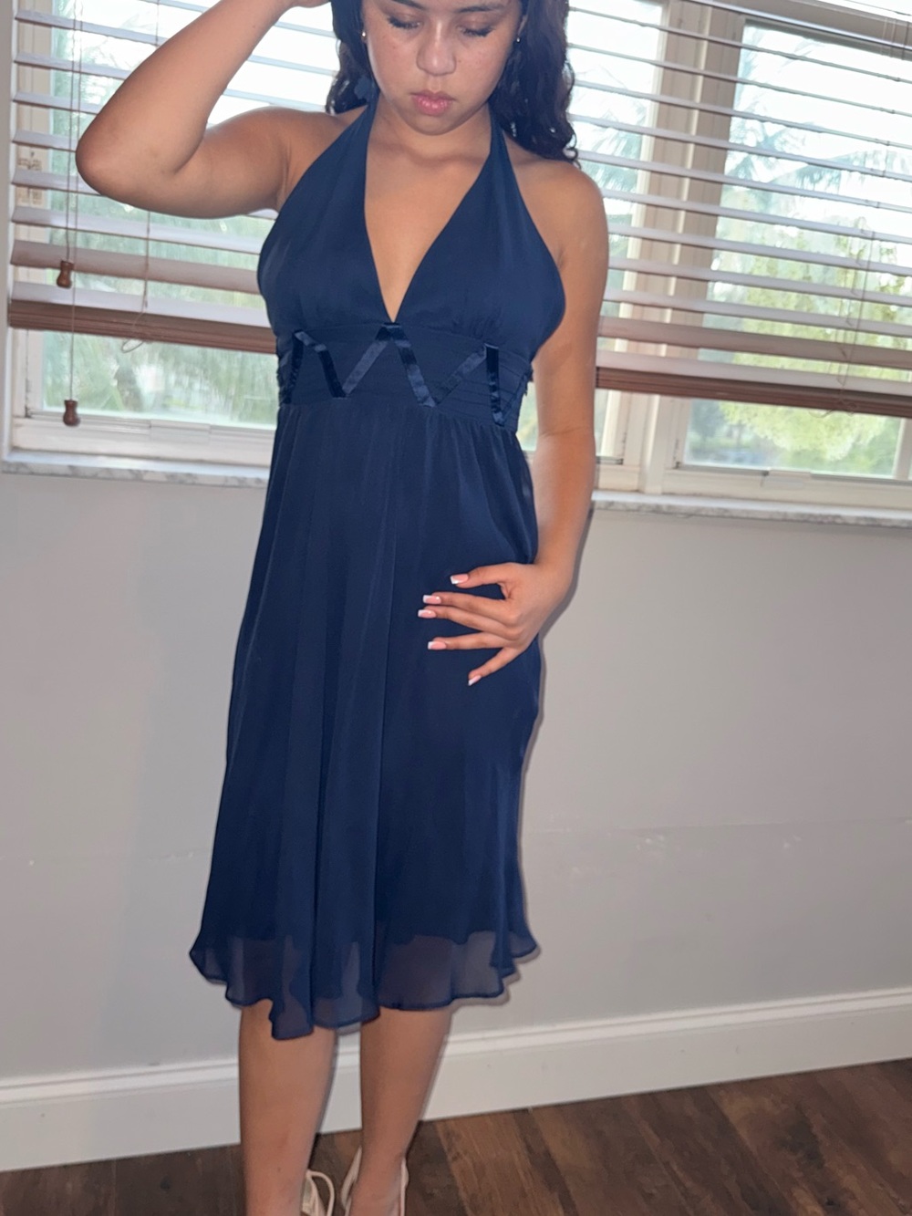 Sean Collection Navy Halter Midi Dress